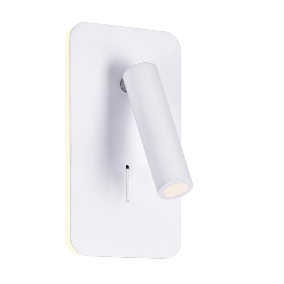 Private I Integrated LED Adjustable Rectangular Matte White Wall Sconce