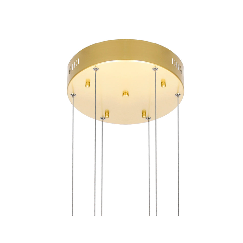 Millipede Integrated LED 32in Satin Gold Chandelier by CWI