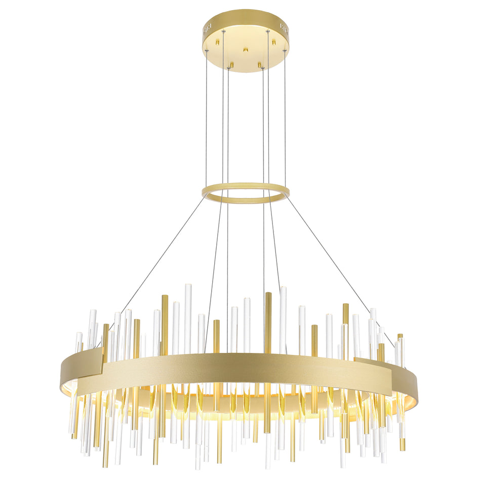 Millipede Integrated LED 32in Satin Gold Chandelier