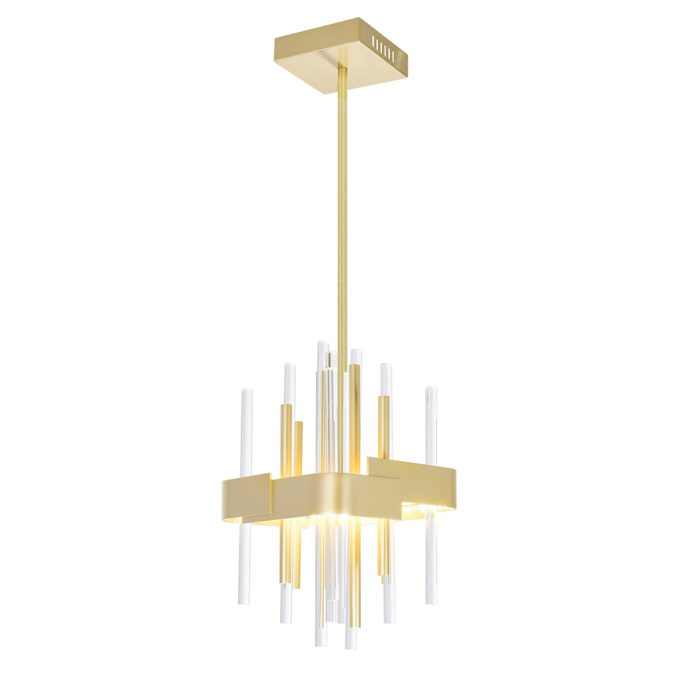 Millipede Integrated LED Satin Gold Mini Pendant by CWI