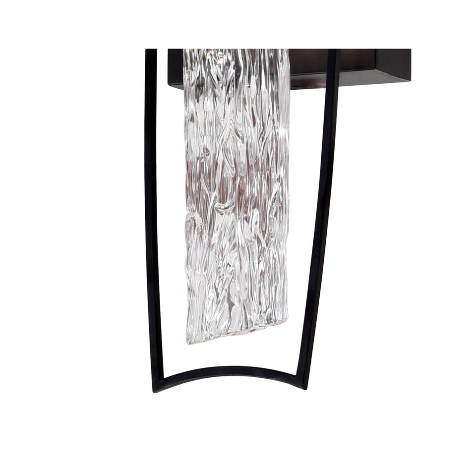 Guadiana Integrated LED 5in Black Wall Light with Handcrafted Glass by CWI