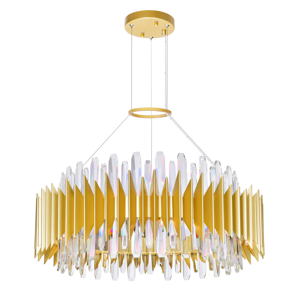 Cityscape 18 Light 28in Satin Gold Chandelier