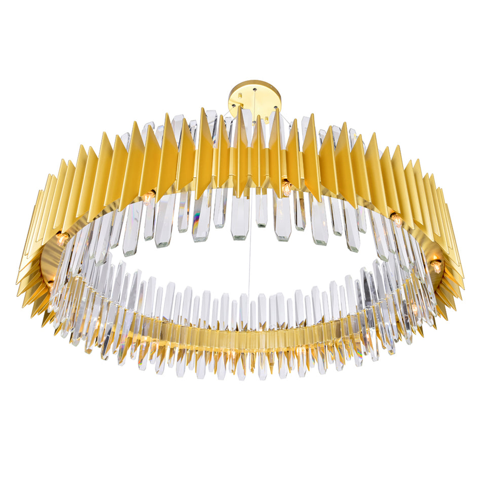 Cityscape 24 Light 39in Satin Gold Chandelier by CWI