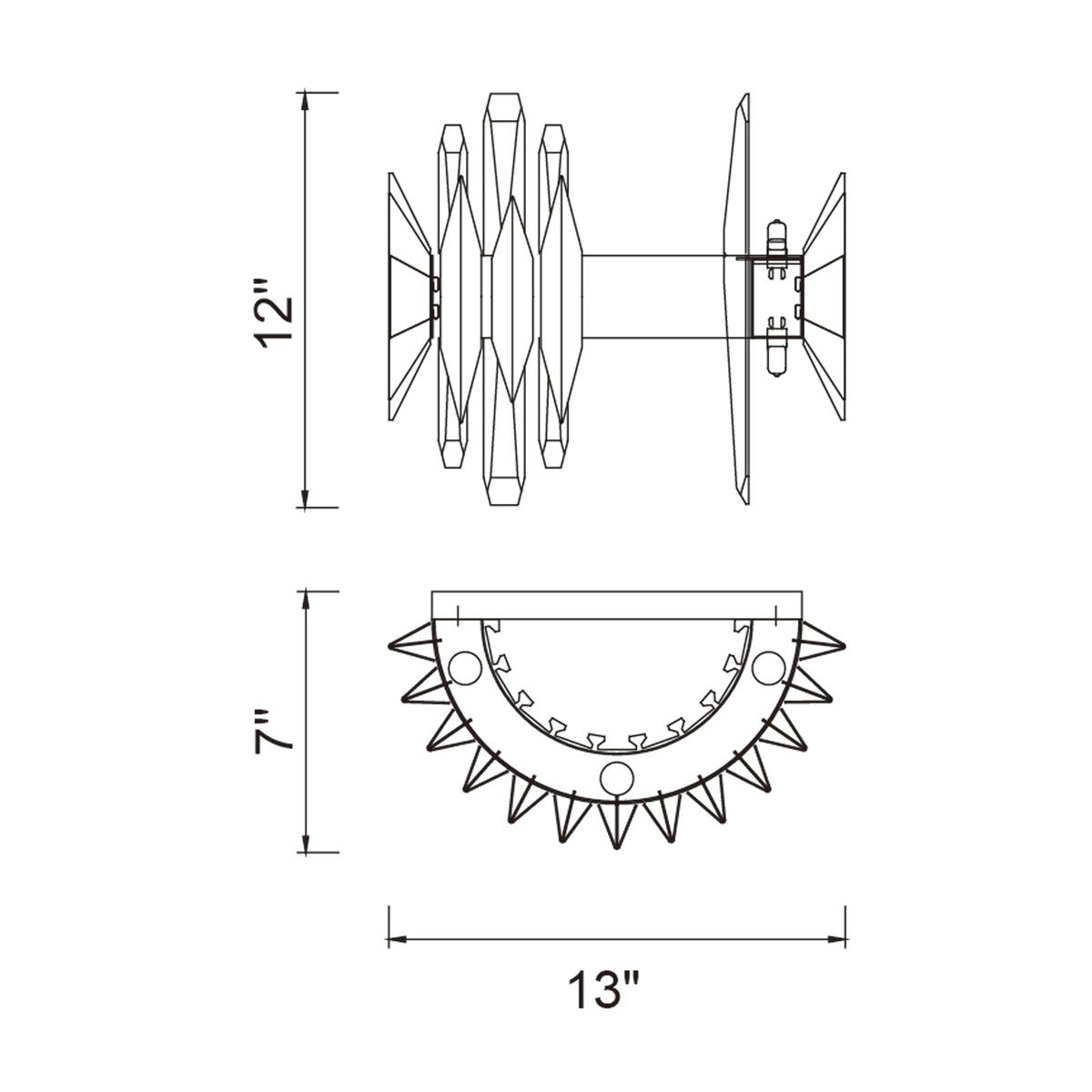 Cityscape 5 Light 13in Satin Gold Wall Sconce by CWI