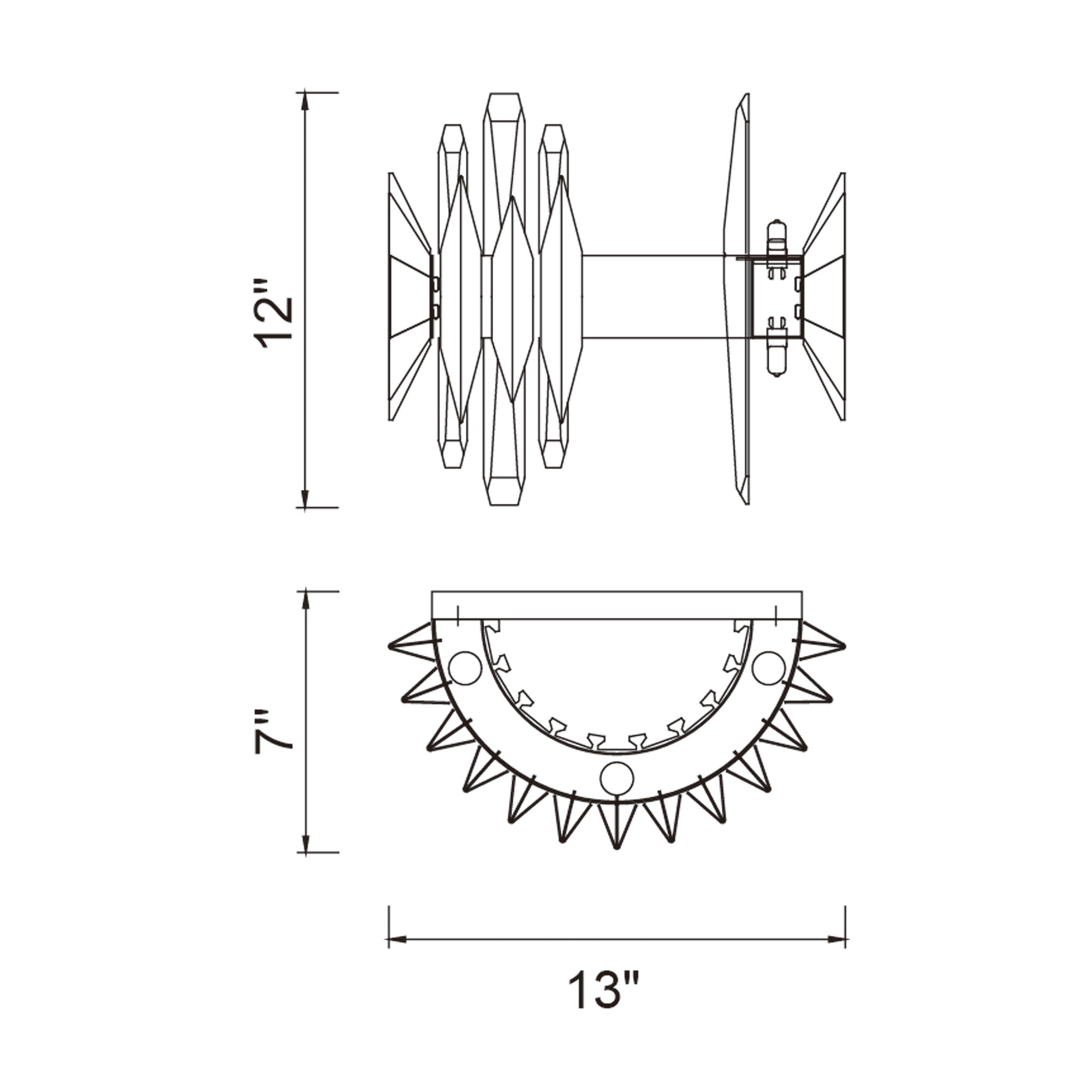Cityscape 5 Light 13in Satin Gold Wall Sconce by CWI