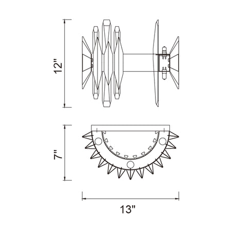Cityscape 5 Light 13in Satin Gold Wall Sconce by CWI