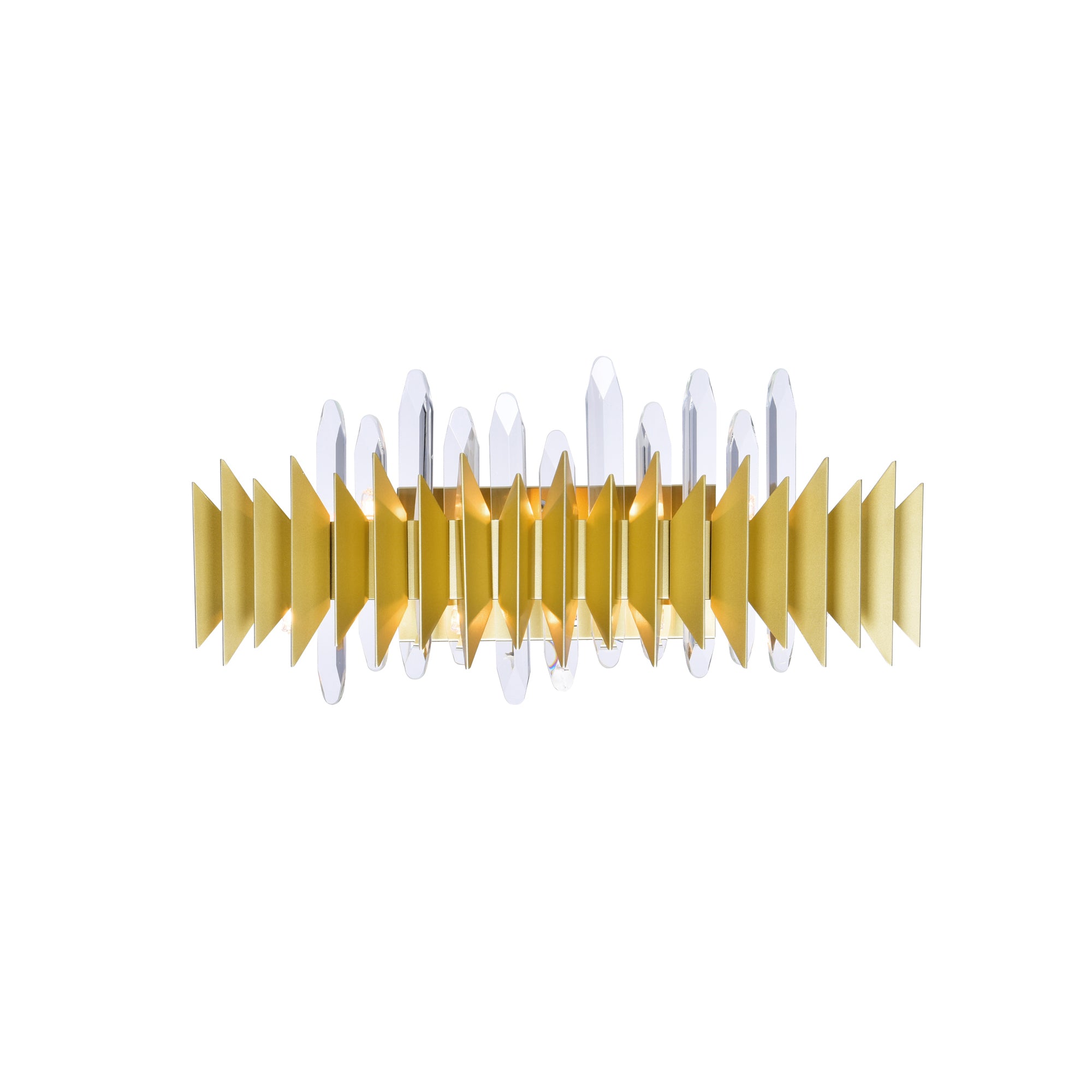 Cityscape 7 Light 24in Satin Gold Wall Sconce by CWI