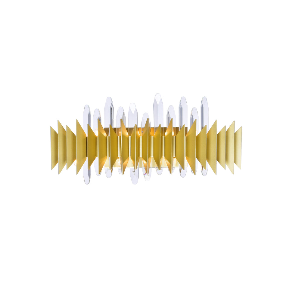 Cityscape 7 Light 24in Satin Gold Wall Sconce by CWI