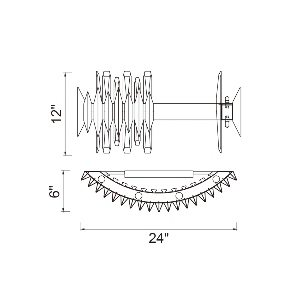 Cityscape 7 Light 24in Satin Gold Wall Sconce by CWI