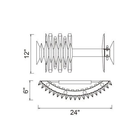 Cityscape 7 Light 24in Satin Gold Wall Sconce by CWI