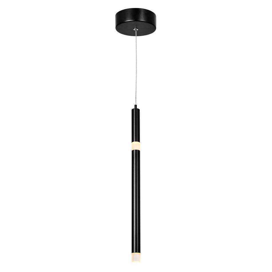 Flute Integrated LED 5in Black Mini Pendant