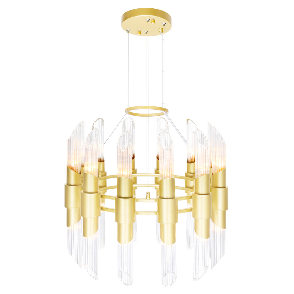 Croissant 24 Light Chandelier With Satin Gold Finish by CWI