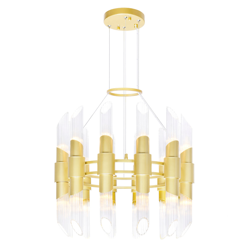 Croissant 24 Light Chandelier With Satin Gold Finish