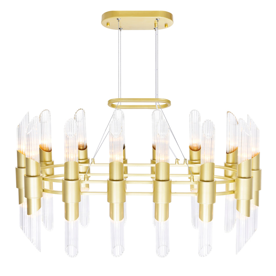 Croissant 28 Light Chandelier With Satin Gold Finish by CWI