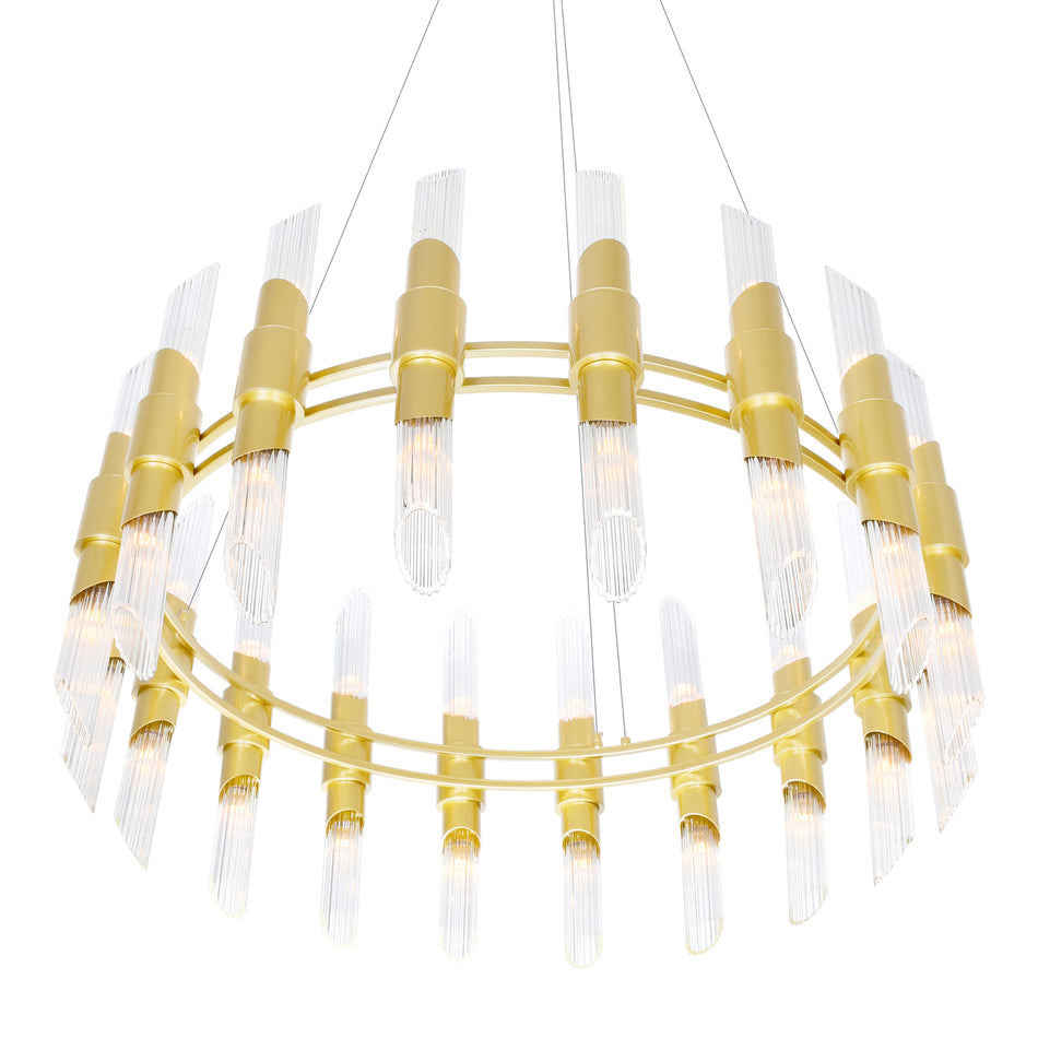 Croissant 36 Light Chandelier With Satin Gold Finish by CWI