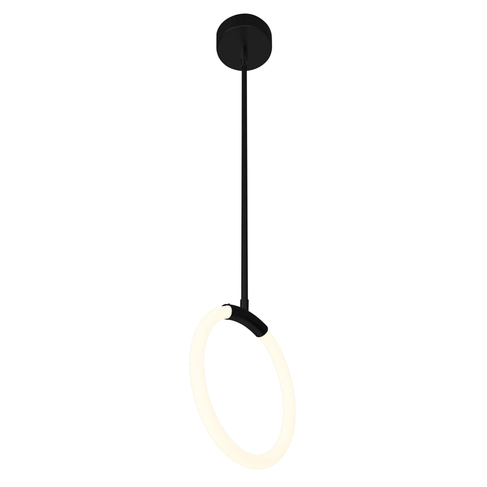 Hoops Integrated LED 10in Black Mini Pendant by CWI