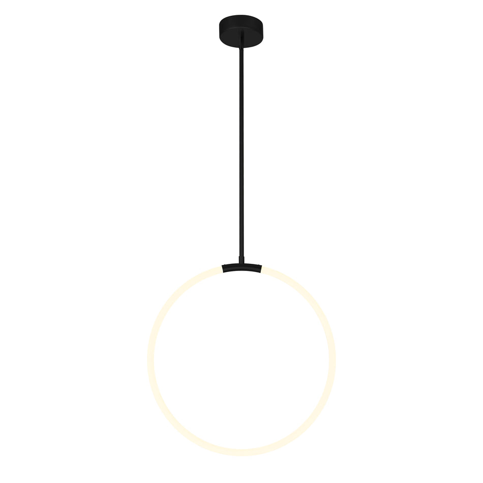 Hoops Integrated LED 24in Black Chandelier