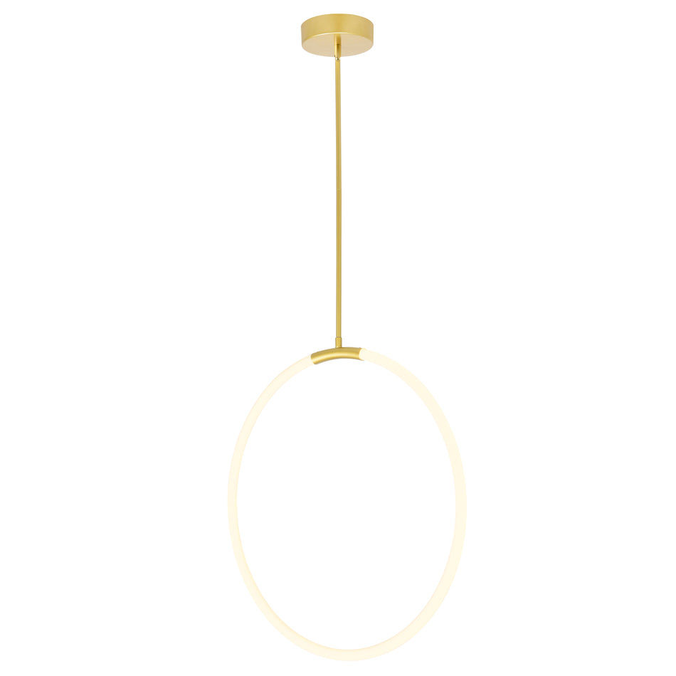 Hoops Integrated LED 24in Satin Gold Chandelier by CWI
