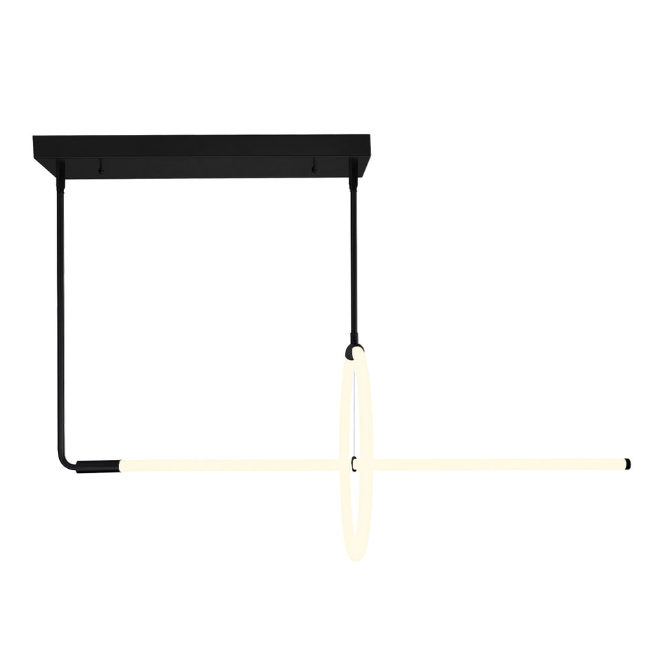 Hoops Integrated LED Geometric Black Chandelier