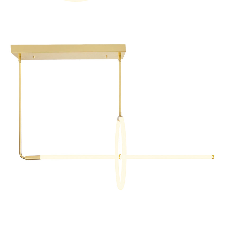 Hoops Integrated LED Geometric Satin Gold Chandelier