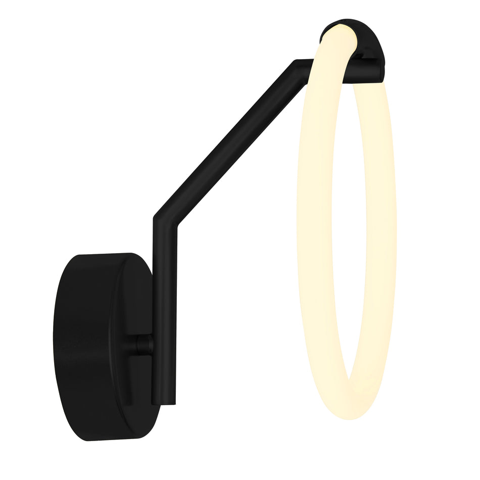 Hoops Integrated LED 10in Black Wall Sconce by CWI