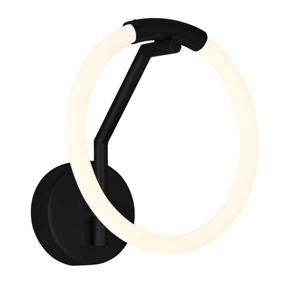 Hoops Integrated LED 10in Black Wall Sconce