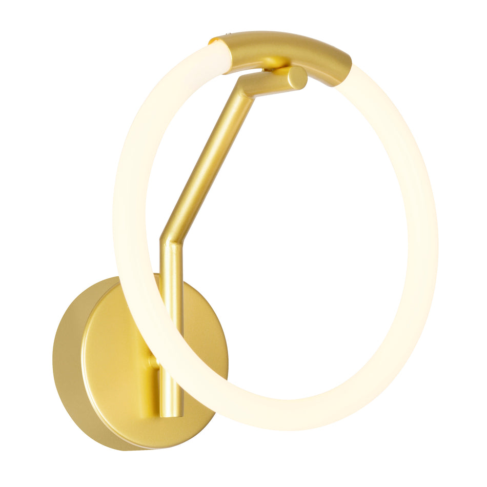 Hoops Integrated LED 10in Satin Gold Wall Sconce