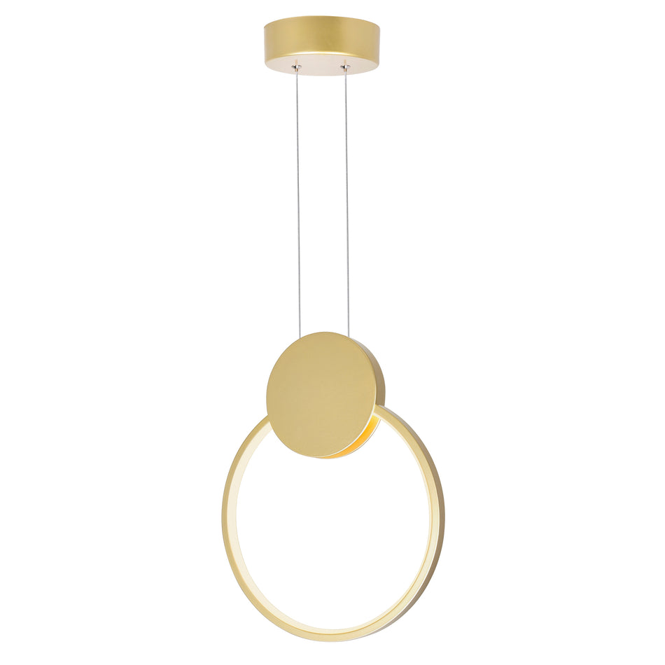 Pulley Integrated LED 10in Satin Gold Mini Pendant