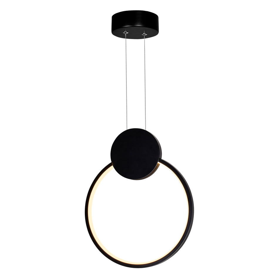 Pulley Integrated LED 12in Black Mini Pendant