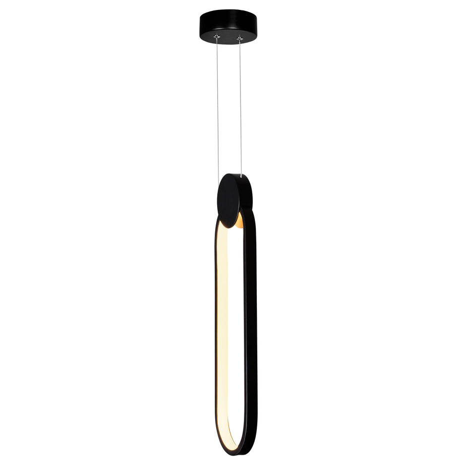 Pulley Integrated LED 4in Black Mini Pendant by CWI