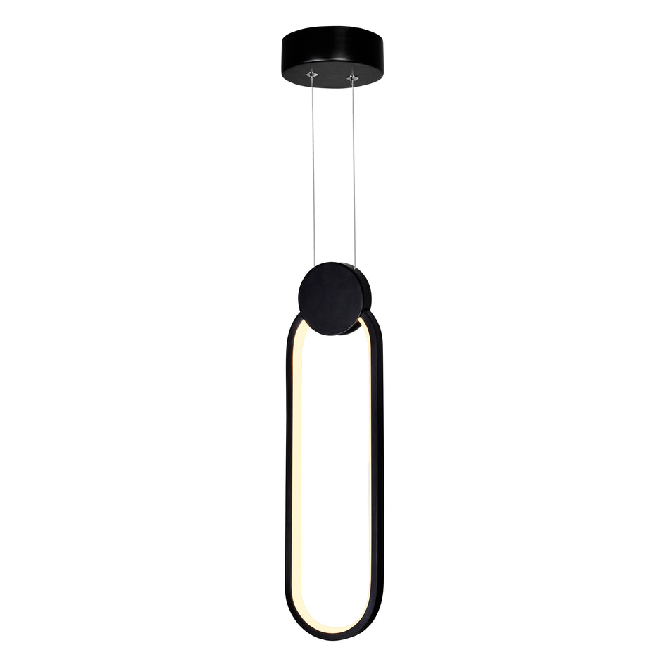 Pulley Integrated LED 4in Black Mini Pendant