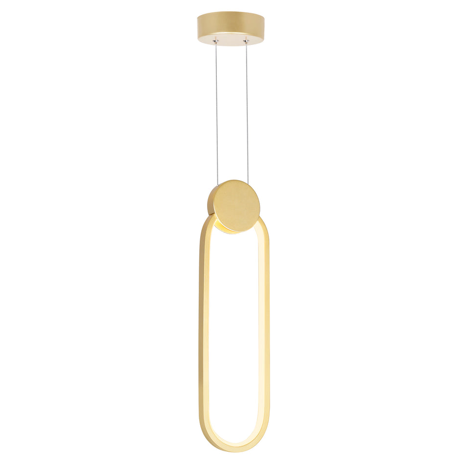 Pulley Integrated LED 4in Satin Gold Mini Pendant