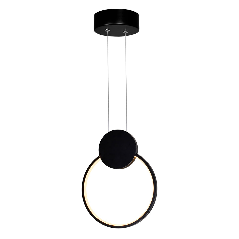 Pulley Integrated LED 8in Black Mini Pendant