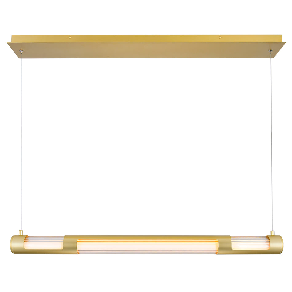 Neva Integrated LED 36in Satin Gold Chandelier by CWI