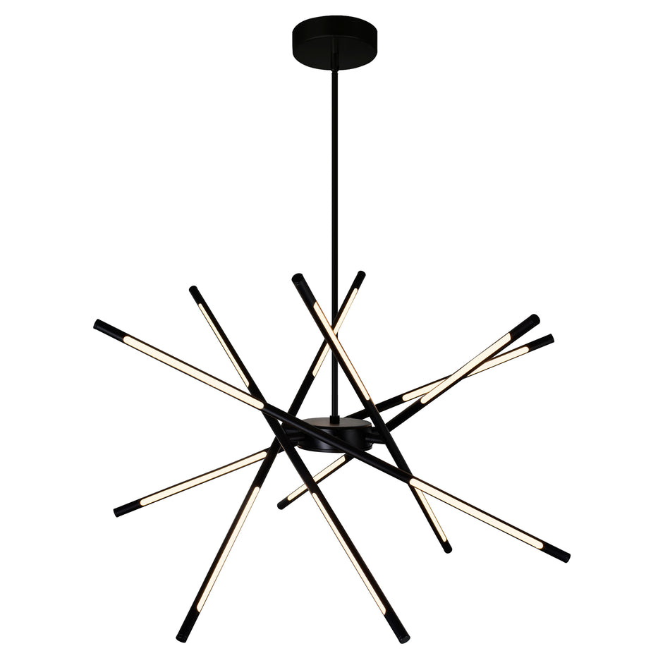 Oskil Integrated LED 31in Black Chandelier by CWI