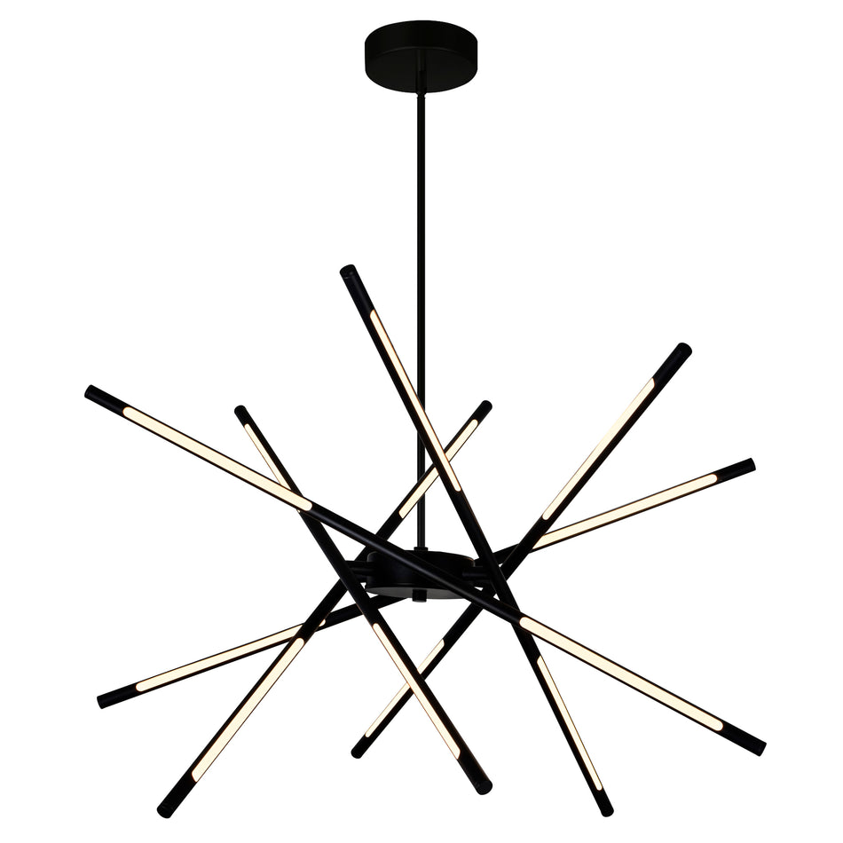 Oskil Integrated LED 31in Black Chandelier