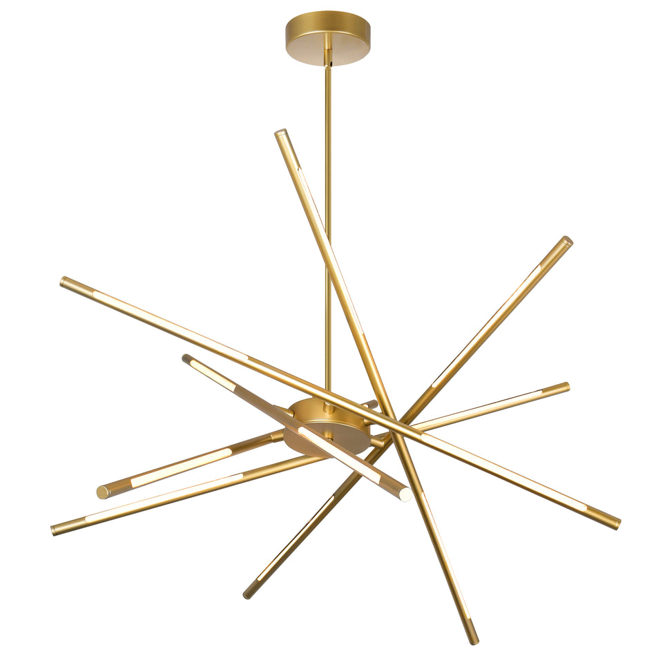 Oskil Integrated LED 31in Satin Gold Chandelier by CWI