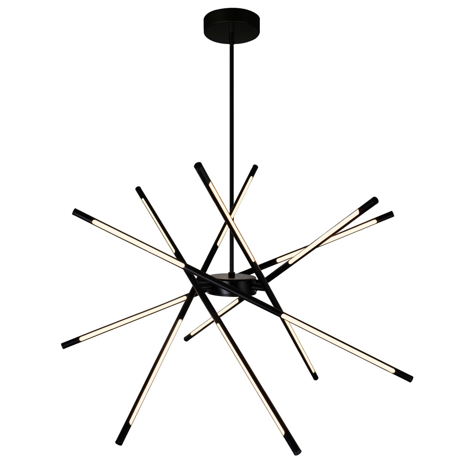 Oskil Integrated LED 43in Black Chandelier by CWI