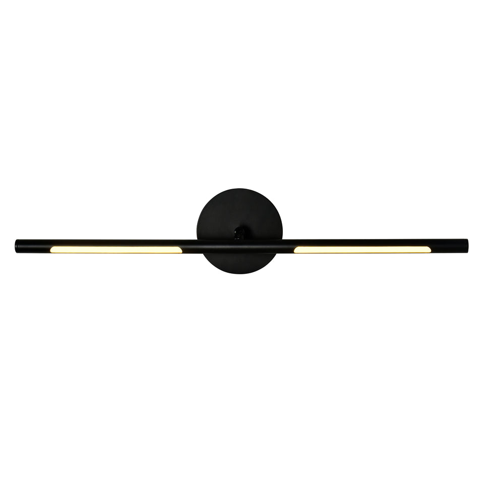 Oskil Integrated LED 24in Black Vanity Light by CWI