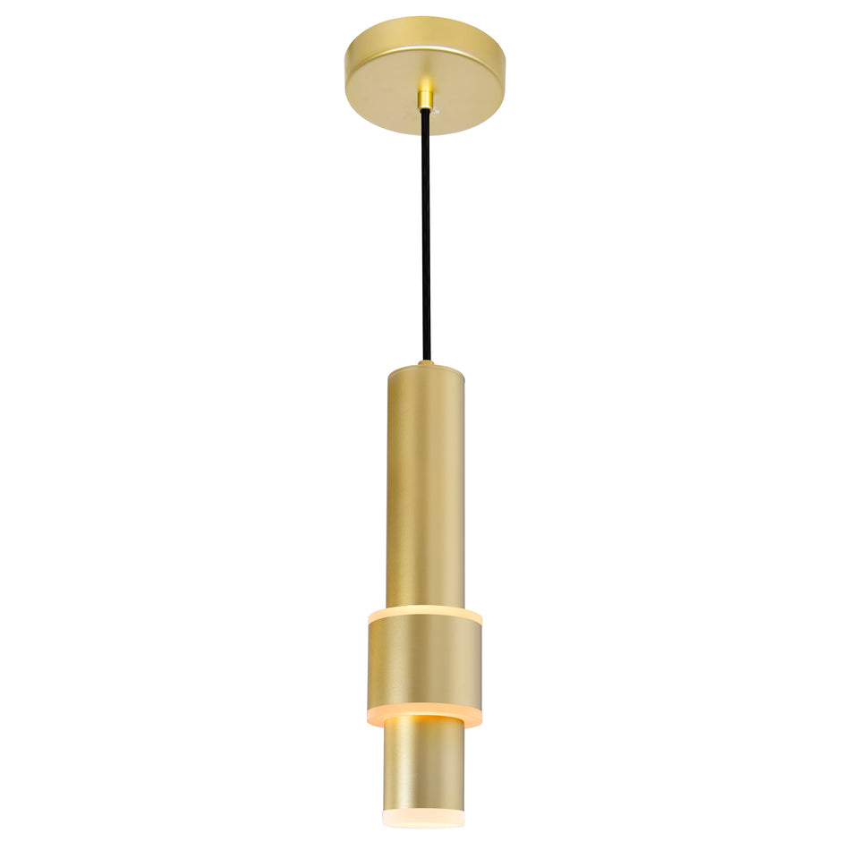 Lena Integrated LED 5in Satin Gold Mini Pendant