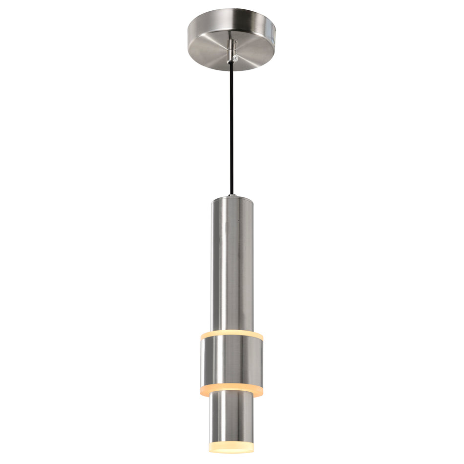 Lena Integrated LED 5in Satin Nickel Mini Pendant