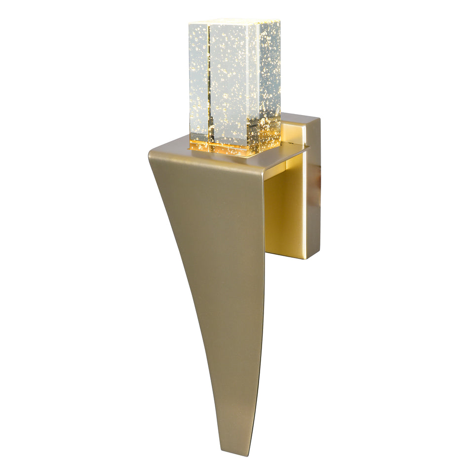 Catania Integrated LED 5in Satin Gold Wall Light by CWI