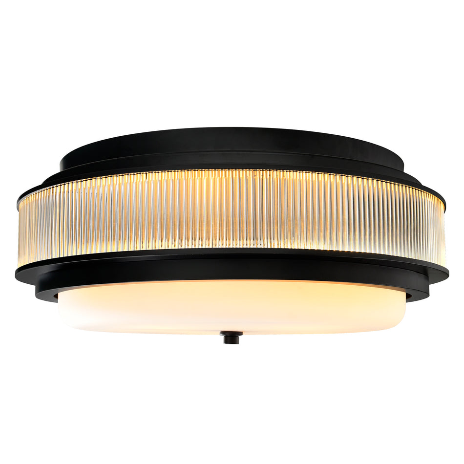 Valdivia 4 Light 18in Black Flush Mount