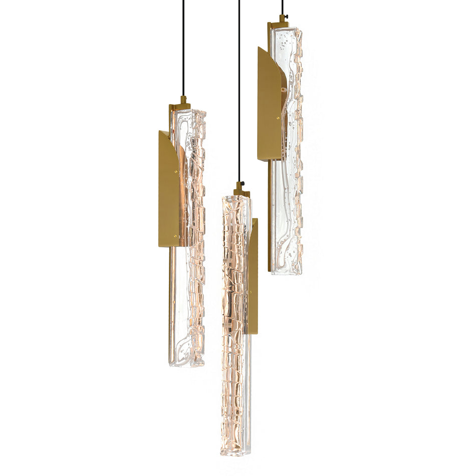 Valira Integrated LED 8in Brass Mini Pendant with Handcrafted Glass by CWI