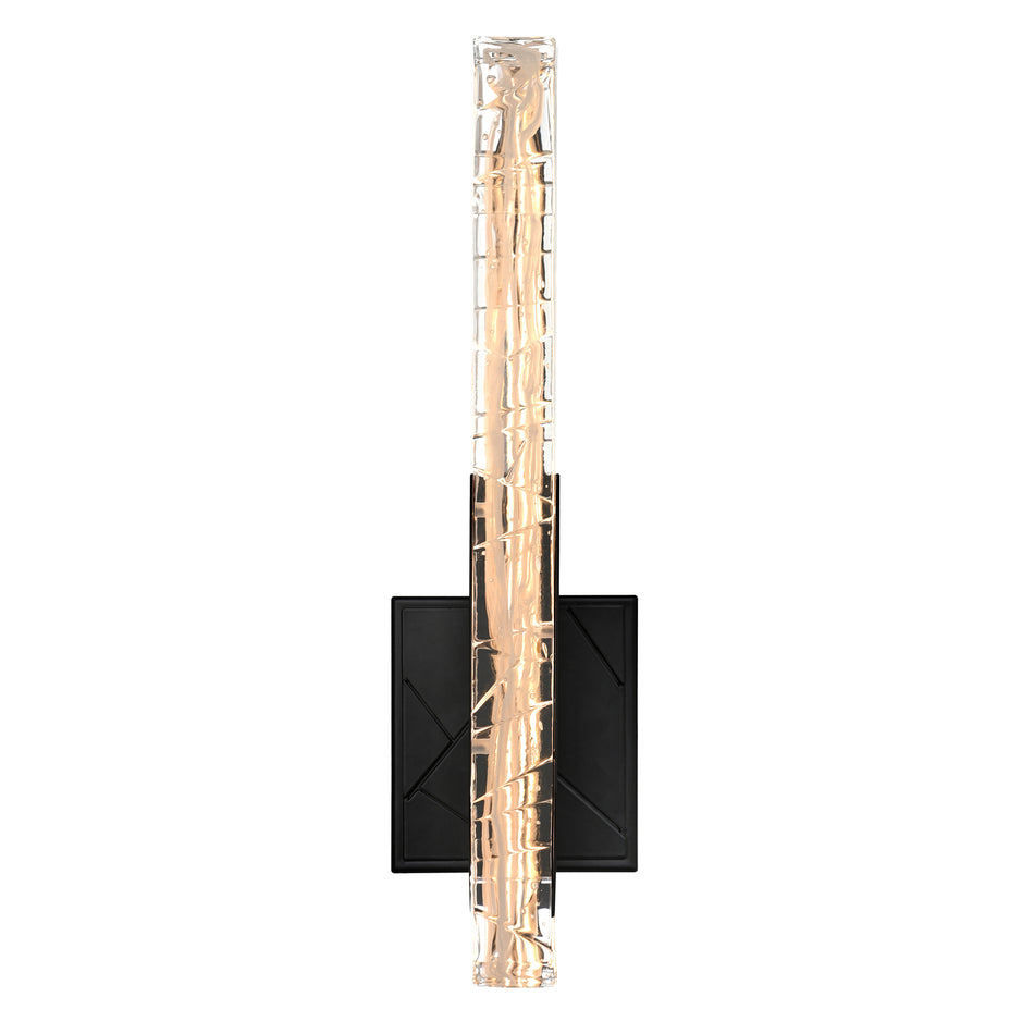 Valira Integrated LED Black Wall Light with Handcrafted Glass by CWI