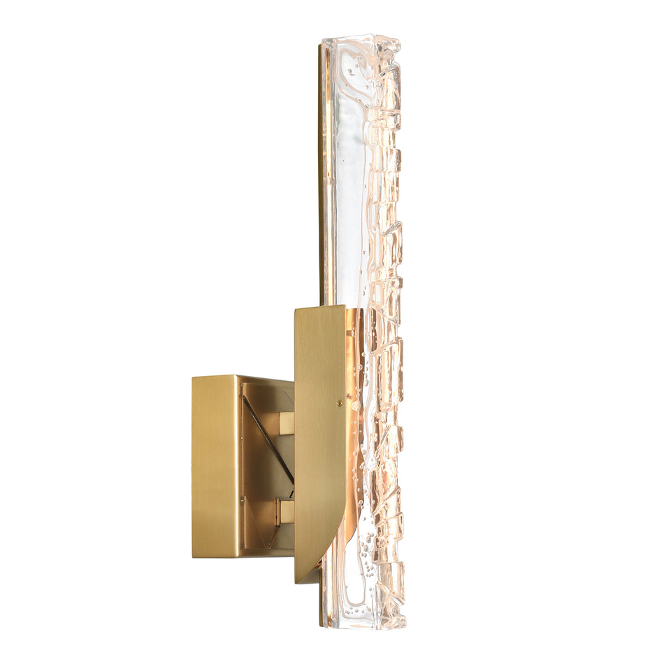 Valira Integrated LED Brass Wall Light with Handcrafted Glass