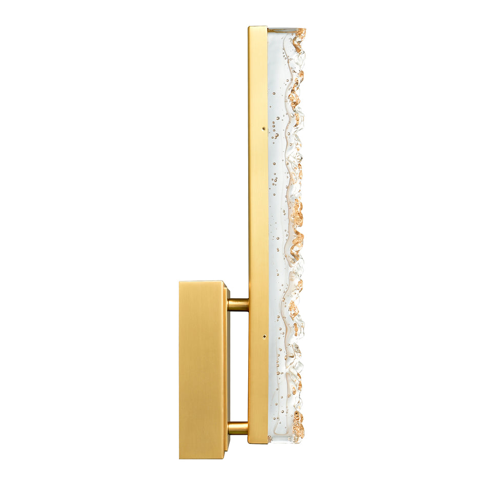 Stagger Integrated LED 5in Brass Wall Light with Handcrafted Glass by CWI