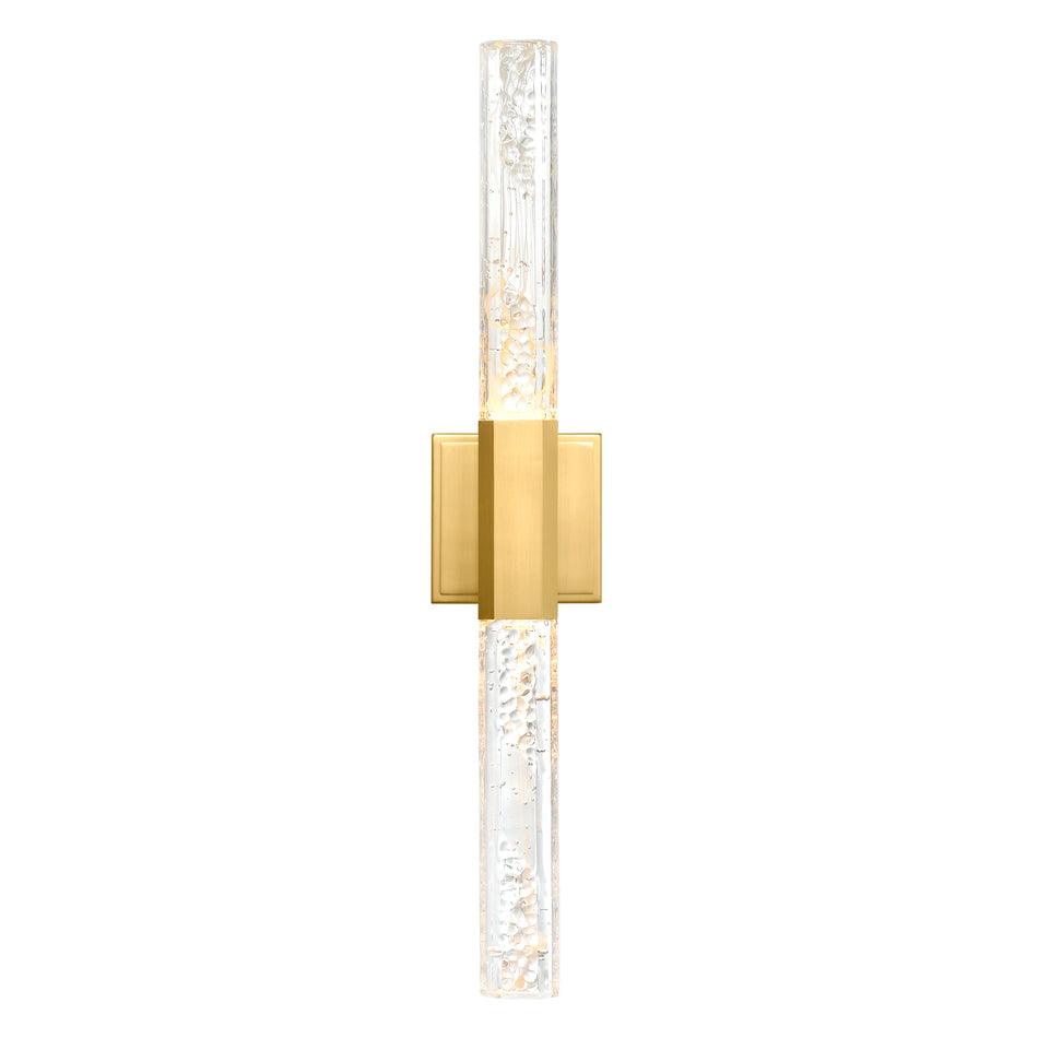 Greta Integrated LED 24in Brass Vanity Light with Handcrafted Glass by CWI