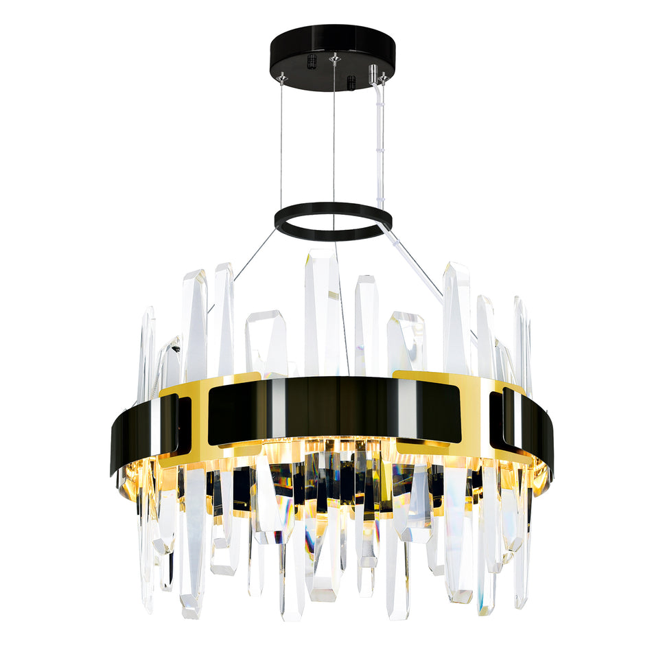 Aya Integrated LED 18in Pearl Black Chandelier