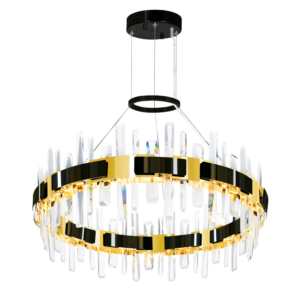 Aya Integrated LED 32in Pearl Black Chandelier